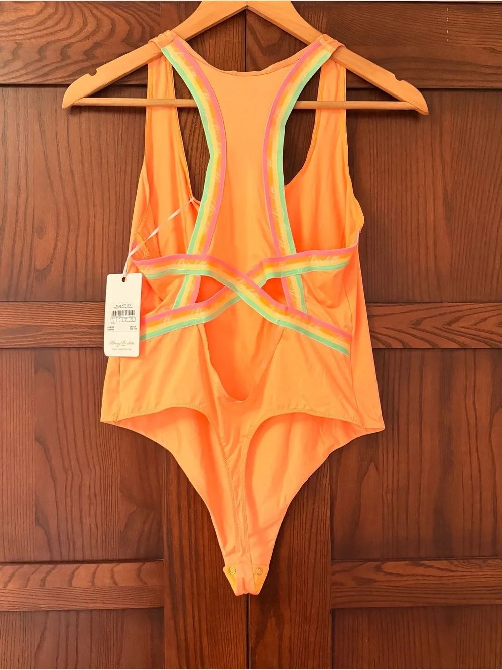 Honey Birdette Essentials Playsuit in Rainbow Orange Size Large NWT